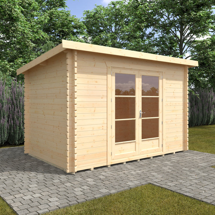 Modern Pent Roof Log Cabin | The Primrose