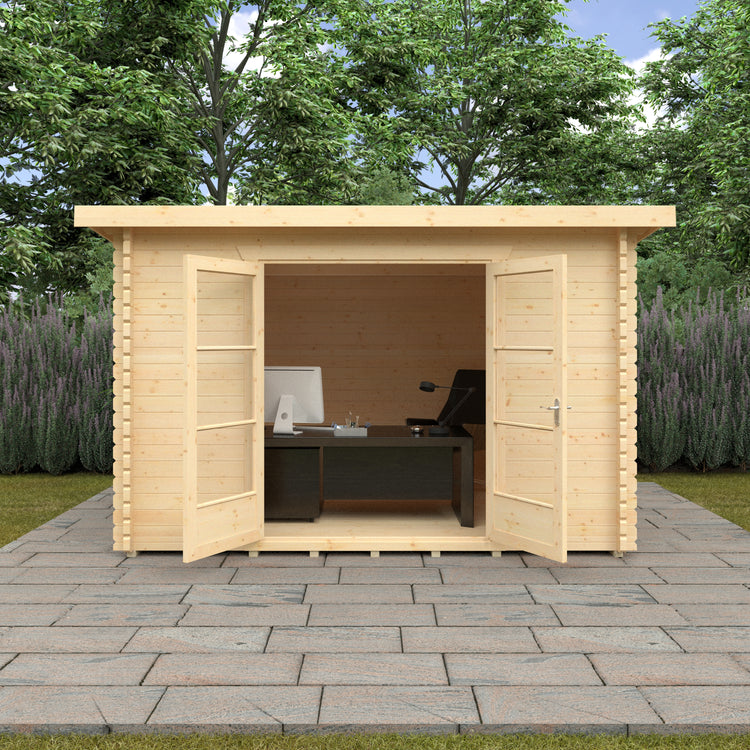 Modern Pent Roof Log Cabin | The Primrose