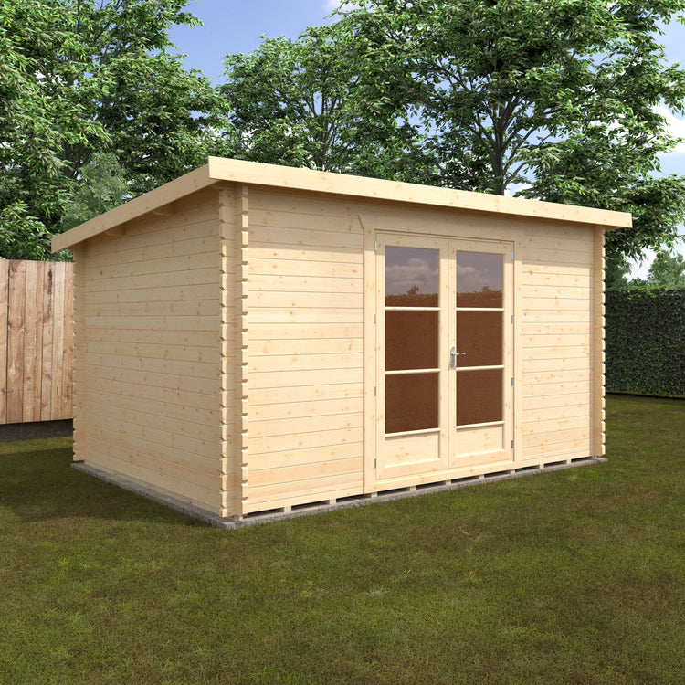 Modern Pent Roof Log Cabin | The Primrose