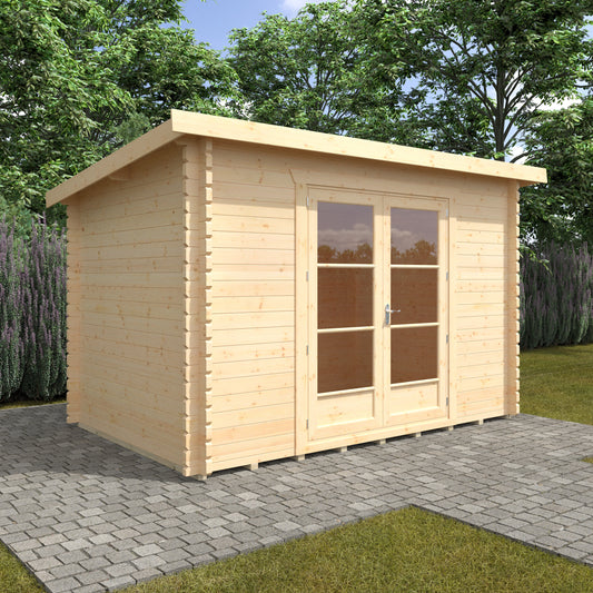 Modern Pent Roof Log Cabin | The Primrose